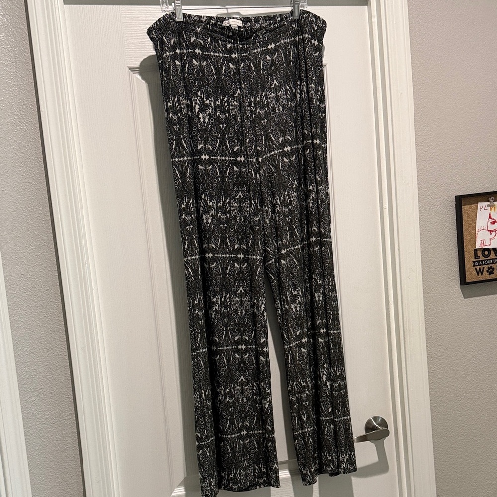Cato Black and White Wide Leg Pants